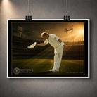 Unframed Shane Warne cricket wall art print showing his bowing tribute on a warm stadium background.