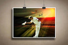 Shane Warne wall art in white frame – a premium cricket tribute print and framed sports memorabilia for true fans of the spin king.