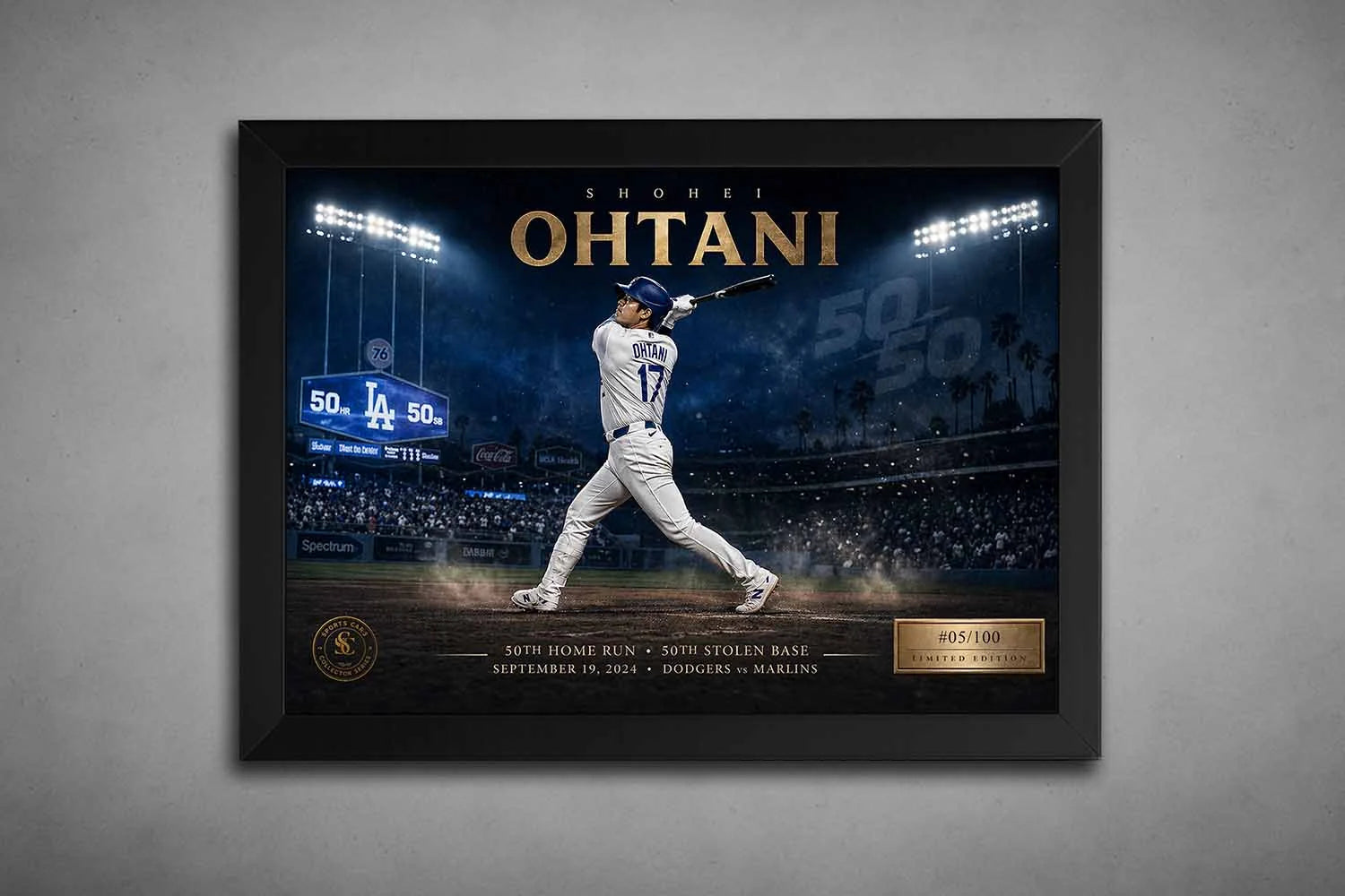 Shohei Ohtani Baseball Wall Art | 50/50 Legacy Framed Print