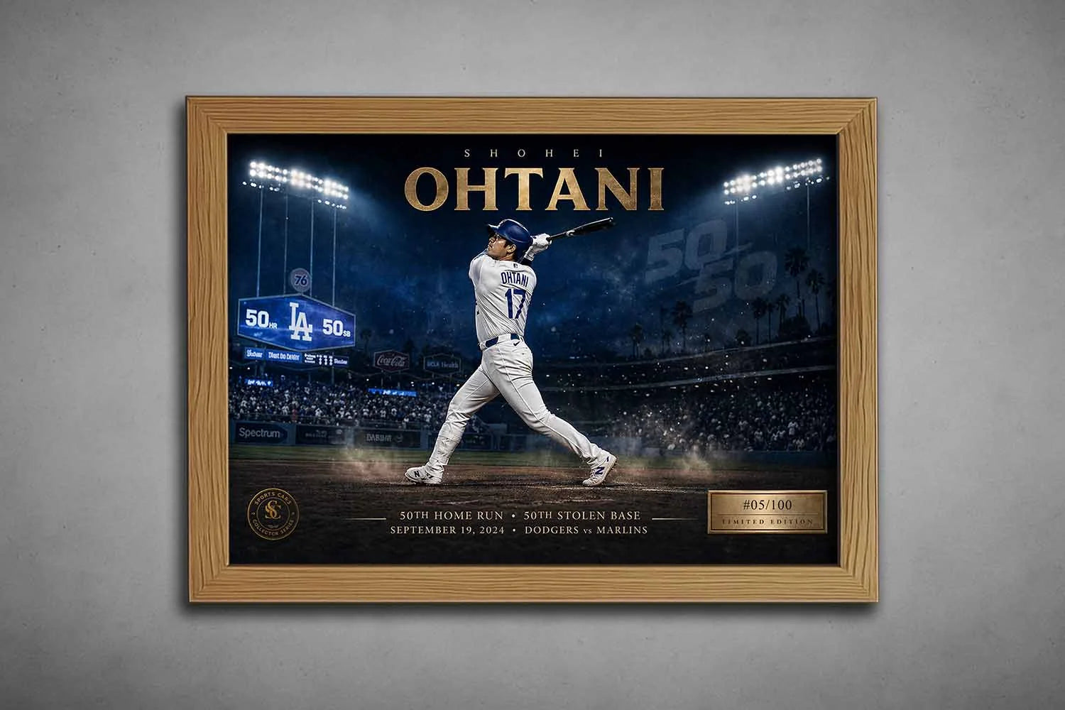 Shohei Ohtani Baseball Wall Art | 50/50 Legacy Framed Print
