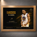 Stephen Curry success is a choice oak framed NBA wall art – premium sports print by Sports Cave
