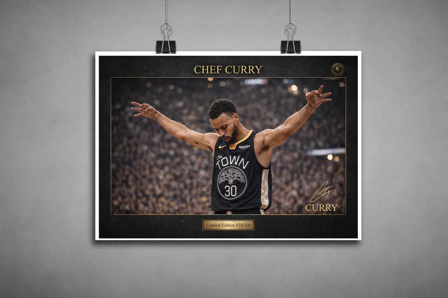Stephen Curry Chef Curry NBA unframed sports art print with signature and limited edition detailing.