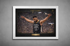 Stephen Curry Chef Curry NBA framed sports wall art in white frame with gold detailing and limited edition plaque.