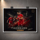 Unframed Steven Gerrard Liverpool print showcasing iconic moments and signature, striking limited edition sports prints design.