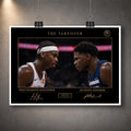 Unframed The Take Over basketball art print showing SGA opposite Anthony Edwards.
