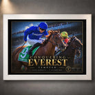 Tempted Conquering Everest horse racing collector edition in a white frame with gold edition typography