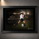 Black framed Jonathan Thurston rugby league wall art featuring The 2015 Moment golden-point kick in a stadium setting.