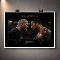 The Attitude Stone Cold vs The Rock unframed wall art print, showing their intense face-off with a clean white border.