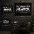 Mattingly, Jeter and Judge wall art size guide showing available framed sizes from Small to X Large.