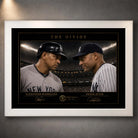 Alex Rodriguez and Derek Jeter appear in The Divide baseball wall art, shown in a clean white frame.
