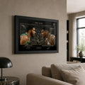 Framed basketball wall art in a premium home setting