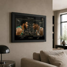 Framed basketball wall art in a premium home setting
