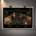 The East basketball wall art shown unframed with a clean border and clip display