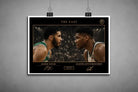 Unframed Tatum vs Giannis NBA artwork showing intense faceoff, detailed limited edition sports prints design