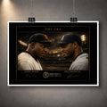 Unframed The Era baseball wall art showing Barry Bonds and Ken Griffey Jr. beneath dramatic stadium lights.