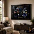 The Era wall art with Russell Wilson and Marshawn Lynch displayed in a bright modern living room.