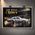 Unframed Peter Brock The Final Crown motorsport wall art design for motorsport fans and collectors.