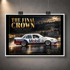 Unframed Peter Brock The Final Crown motorsport wall art design for motorsport fans and collectors.