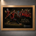Oak framed The Final Crown Spain World Champions 2026 soccer wall art with black mat border