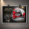 Unframed Will Power motorsport wall art featuring The First Australian 2018 Indy 500 tribute with collector edition plaque.