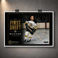 Unframed Willie O'Ree hockey wall art design featuring The First Shift artwork for flexible collector presentation.