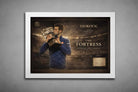White-framed Novak Djokovic Australian Open victory artwork with clean modern contrast, refined display for sports wall art.