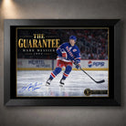 Black framed Mark Messier wall art featuring The Guarantee hockey tribute in a clean collector presentation.