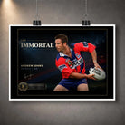 Unframed Andrew Johns wall art featuring The Immortal rugby league design, shown as the artwork print without a product frame.