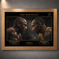 Michael Jordan vs Kobe Bryant oak framed NBA wall art premium collectors edition.
