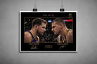 Unframed Luka Dončić vs Nikola Jokić MVP print featuring modern NBA rivalry design as limited edition sports prints