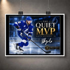Unframed Nikita Kucherov hockey wall art featuring The Quiet MVP design for a flexible sports room display.