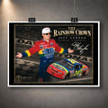 Unframed Jeff Gordon NASCAR wall art featuring The Rainbow Crown design for motorsport collectors.