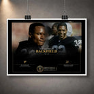 Unframed Bo Jackson and Marcus Allen NFL wall art print featuring The Ultimate Backfield collector design.