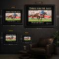Makybe Diva wall art size guide showing the available framed dimensions from Small through X Large.