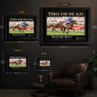 Makybe Diva wall art size guide showing the available framed dimensions from Small through X Large.