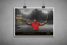 Tiger Woods motivational golf poster unframed, minimalist sports wall art.