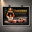 Unframed Alan Kulwicki Underbird NASCAR wall art showing the championship celebration and orange number 7 race car.