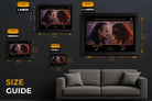 Undertaker vs Kane framed sports memorabilia size guide showing dimensions and layout for perfect man cave wall décor