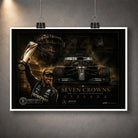 Unframed Seven Crowns motorsport wall art print featuring the No. 44 car, trophy lift and gold detailing.
