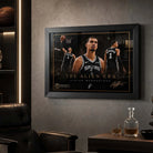 Victor Wembanyama The Alien Era framed sports wall art displayed in a premium man cave.