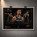 Victor Wembanyama The Alien Era limited edition basketball wall art print in white unframed poster style.