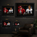 When Empires Met wall art size guide showing S, M, L and XL framed dimensions from 21 × 30 cm to 62 × 87 cm.