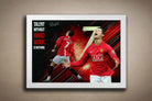 Motivational Cristiano Ronaldo sports art in a sleek white frame, a clean and bold statement piece for any framed sports memorabilia setup.