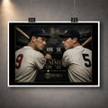 Unframed Williams vs DiMaggio baseball wall art featuring The Summer of ’41 rivalry design.