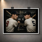 Unframed Williams vs DiMaggio baseball wall art featuring The Summer of ’41 rivalry design.