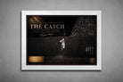 White framed Willie Mays The Catch baseball sports wall art celebrating the 1954 World Series at the Polo Grounds.