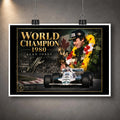 Unframed Alan Jones Formula One wall art featuring the World Champion 1980 collector design.