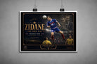 Unframed Zinedine Zidane soccer artwork print celebrating France 1998 with elegant limited edition sports prints.
