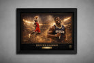 Zion Williamson framed sports wall art featuring explosive dunk and New Orleans Pelicans action in a premium black frame display.