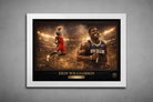 Zion Williamson sports wall art presented in a clean white frame, premium NBA artwork ideal for modern home or office display.
